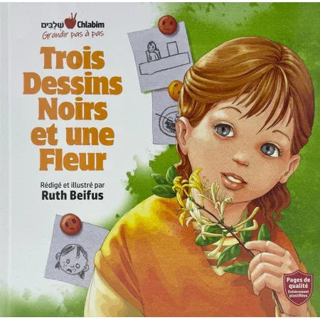 Trois Dessins Noirs et une Fleur