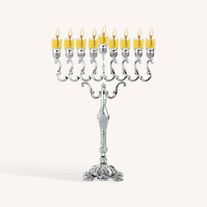 Précommande - Hanoukia à l'huile sur pied, en métal plaqué argent 41,9 cm - Bayit Tova
