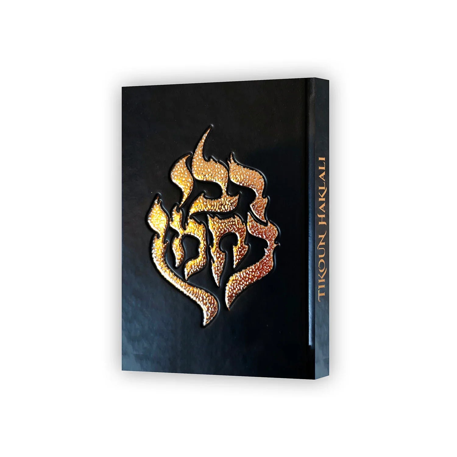 Livre Tikkoun Haklali noir avec calligraphie dorée en relief sur la couverture