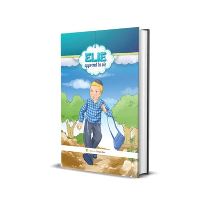 Couverture du livre jeunesse 'Elie apprend la vie' montrant un garçon avec sac à dos en balade