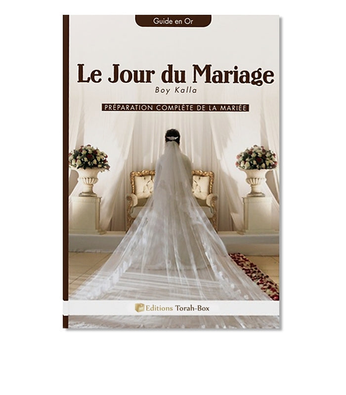 Couverture de livre montrant une mariée de dos en robe blanche avec voile long, déco florale élégante